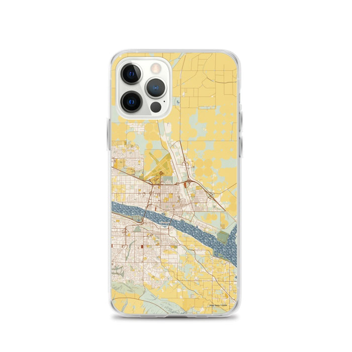 Custom Pasco Washington Map iPhone 12 Pro Phone Case in Woodblock