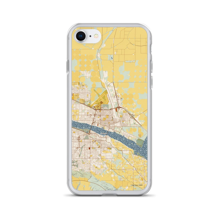 Custom Pasco Washington Map iPhone SE Phone Case in Woodblock