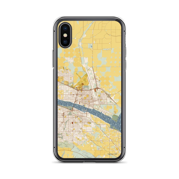 Custom Pasco Washington Map Phone Case in Woodblock