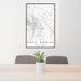 24x36 Paso Robles California Map Print Portrait Orientation in Classic Style Behind 2 Chairs Table and Potted Plant