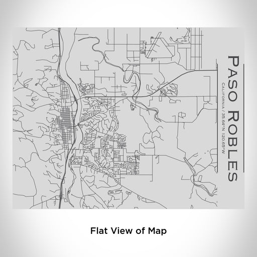 Rendered View of Paso Robles California Map Engraving on 20oz Stainless Steel Insulated Bottle with Bamboo Top