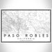 Paso Robles California Map Print Landscape Orientation in Classic Style With Shaded Background