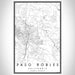 Paso Robles California Map Print Portrait Orientation in Classic Style With Shaded Background