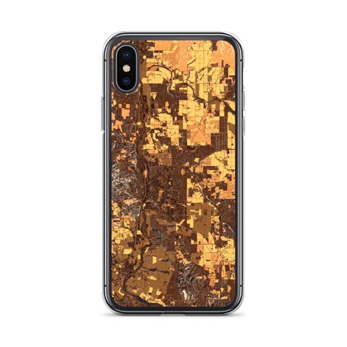 Custom iPhone X/XS Paso Robles California Map Phone Case in Ember