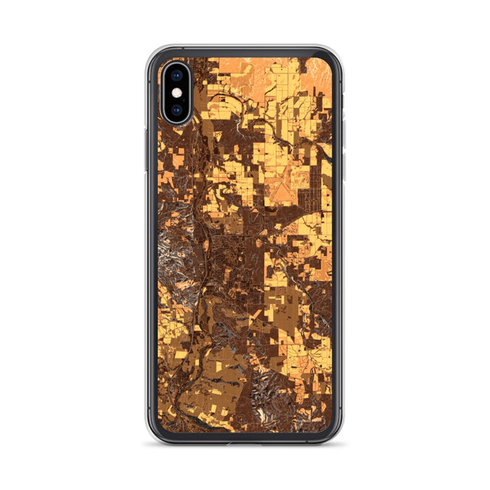 Custom iPhone XS Max Paso Robles California Map Phone Case in Ember