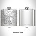 Rendered View of Paso Robles California Map Engraving on 6oz Stainless Steel Flask