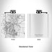 Rendered View of Paso Robles California Map Engraving on 6oz Stainless Steel Flask in White