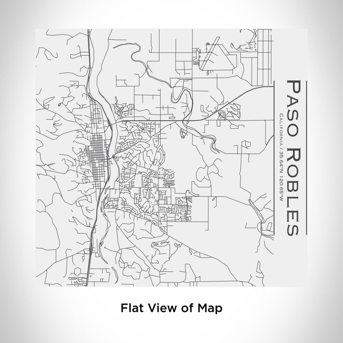 Rendered View of Paso Robles California Map Engraving on 17oz Stainless Steel Insulated Tumbler in White