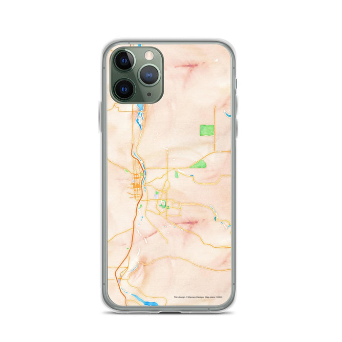 Custom iPhone 11 Pro Paso Robles California Map Phone Case in Watercolor