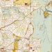 Paso Robles California Map Print in Woodblock Style Zoomed In Close Up Showing Details
