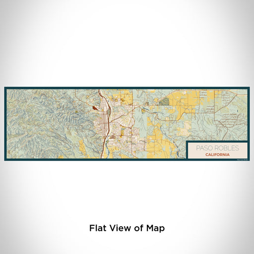 Flat View of Map Custom Paso Robles California Map Enamel Mug in Woodblock