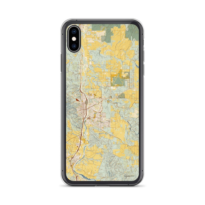 Custom iPhone XS Max Paso Robles California Map Phone Case in Woodblock