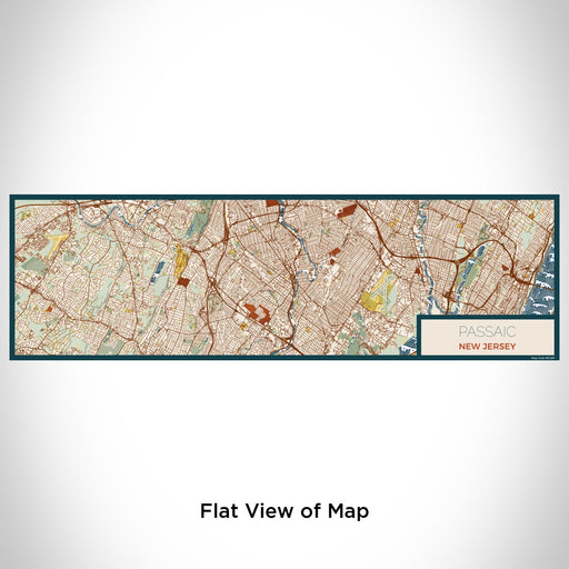 Flat View of Map Custom Passaic New Jersey Map Enamel Mug in Woodblock