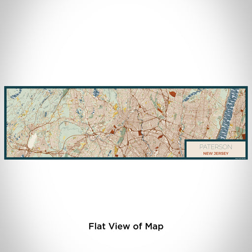 Flat View of Map Custom Paterson New Jersey Map Enamel Mug in Woodblock