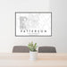 24x36 Patterson California Map Print Lanscape Orientation in Classic Style Behind 2 Chairs Table and Potted Plant