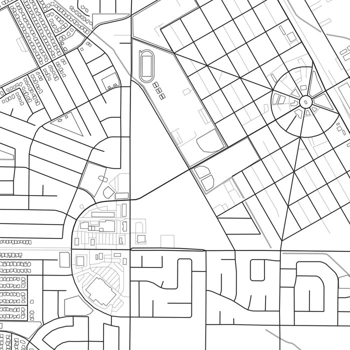 Patterson California Map Print in Classic Style Zoomed In Close Up Showing Details