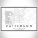 Patterson California Map Print Landscape Orientation in Classic Style With Shaded Background