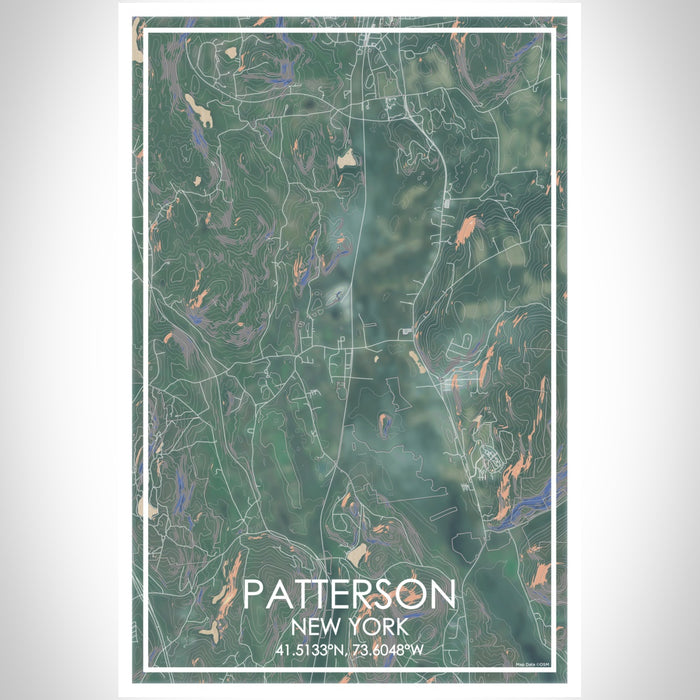 Patterson New York Map Print Portrait Orientation in Afternoon Style With Shaded Background