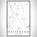 Patterson New York Map Print Portrait Orientation in Classic Style With Shaded Background