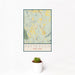 12x18 Patterson New York Map Print Portrait Orientation in Woodblock Style With Small Cactus Plant in White Planter