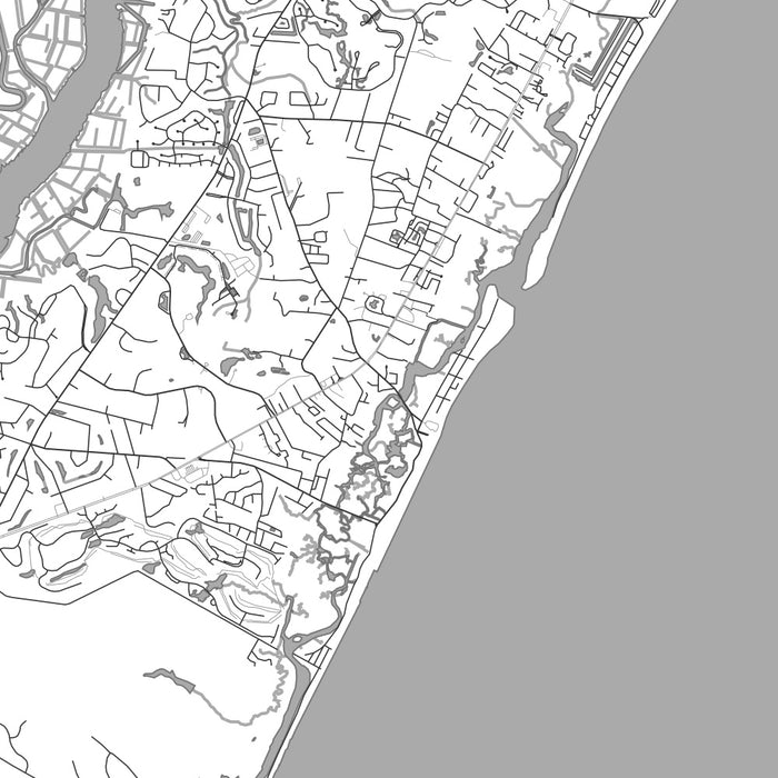 Pawleys Island South Carolina Map Print in Classic Style Zoomed In Close Up Showing Details