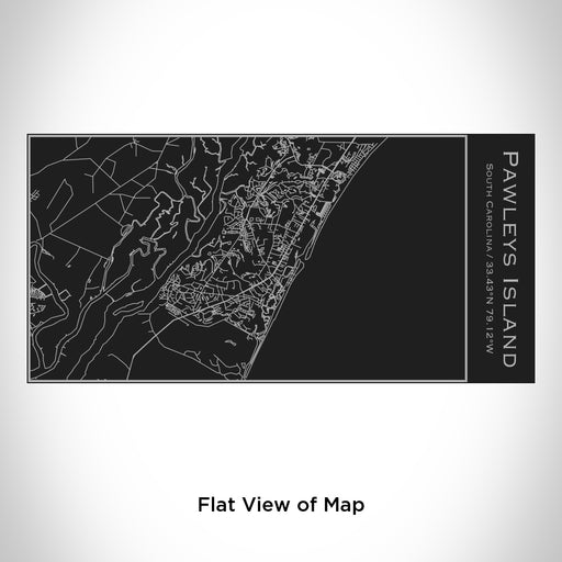 Rendered View of Pawleys Island South Carolina Map Engraving on 17oz Stainless Steel Insulated Cola Bottle in Black