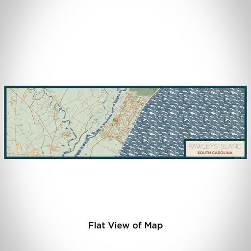 Flat View of Map Custom Pawleys Island South Carolina Map Enamel Mug in Woodblock