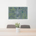 24x36 Pawnee City Nebraska Map Print Lanscape Orientation in Afternoon Style Behind 2 Chairs Table and Potted Plant