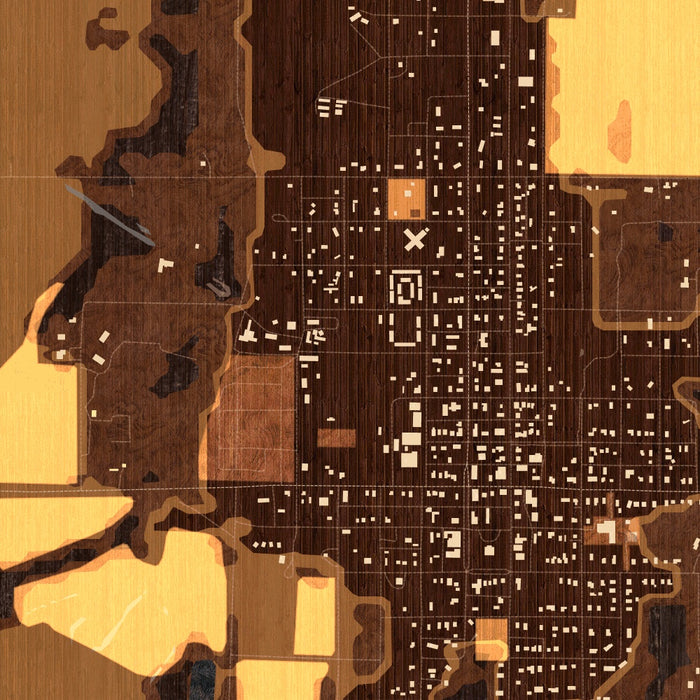 Pawnee City Nebraska Map Print in Ember Style Zoomed In Close Up Showing Details