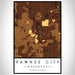 Pawnee City Nebraska Map Print Portrait Orientation in Ember Style With Shaded Background