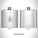 Rendered View of Pawnee City Nebraska Map Engraving on 6oz Stainless Steel Flask