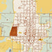 Pawnee City Nebraska Map Print in Woodblock Style Zoomed In Close Up Showing Details