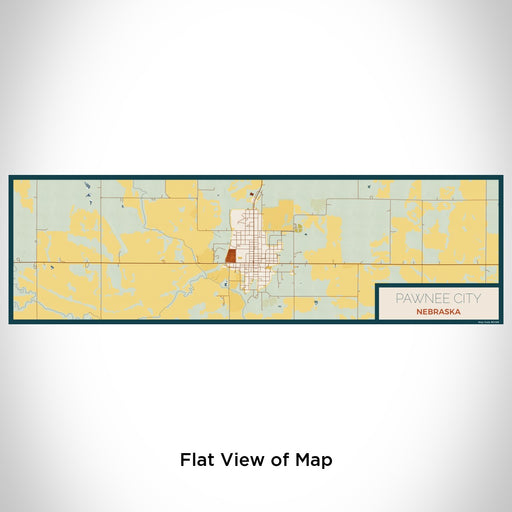 Flat View of Map Custom Pawnee City Nebraska Map Enamel Mug in Woodblock