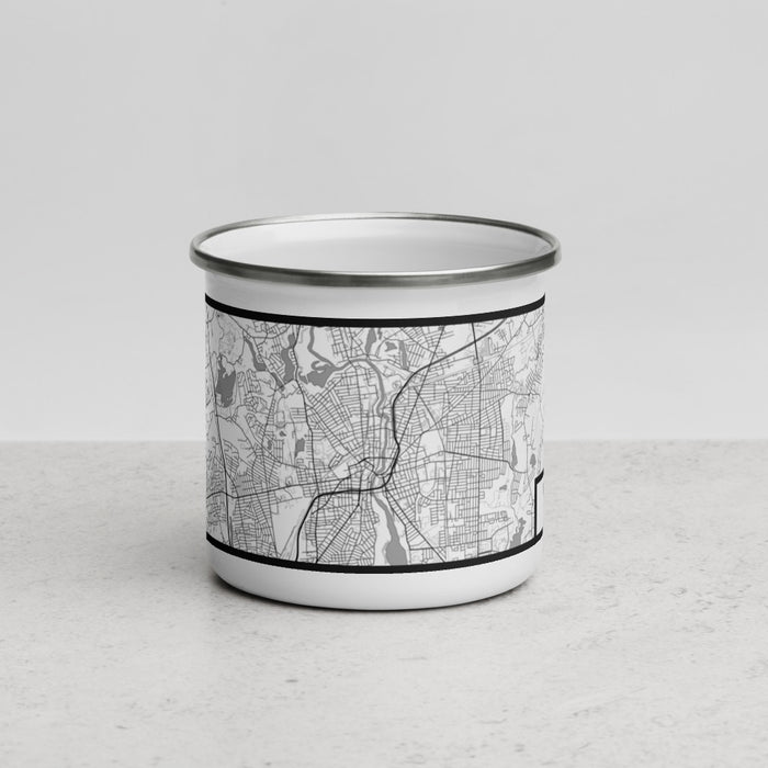 Front View Custom Pawtucket Rhode Island Map Enamel Mug in Classic