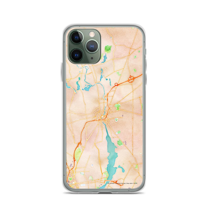 Custom Pawtucket Rhode Island Map Phone Case in Watercolor