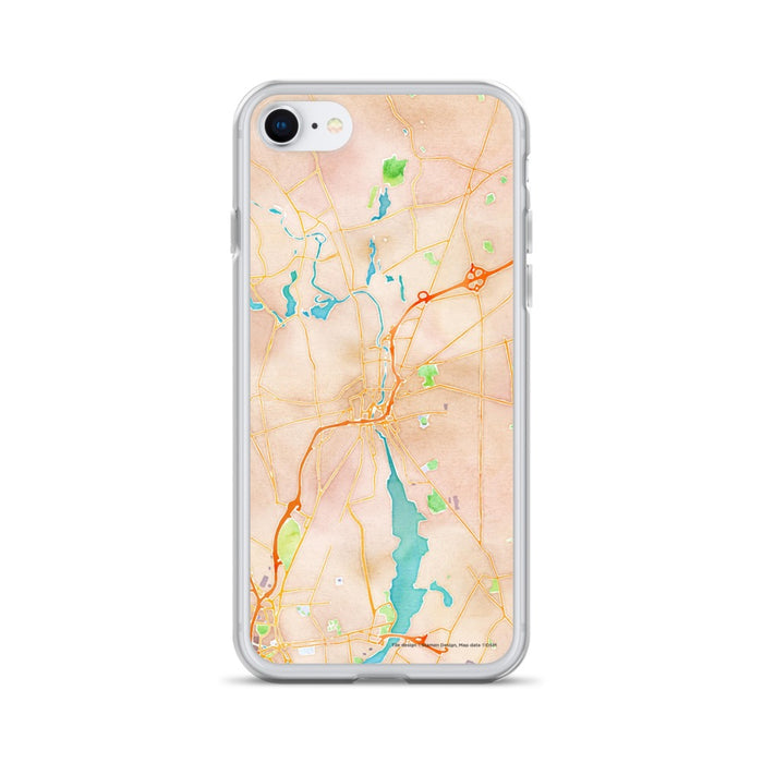 Custom Pawtucket Rhode Island Map iPhone SE Phone Case in Watercolor