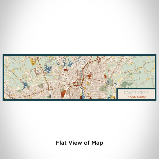Flat View of Map Custom Pawtucket Rhode Island Map Enamel Mug in Woodblock