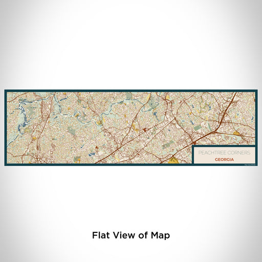 Flat View of Map Custom Peachtree Corners Georgia Map Enamel Mug in Woodblock