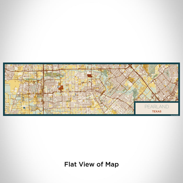 Flat View of Map Custom Pearland Texas Map Enamel Mug in Woodblock