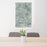 24x36 Pecos Texas Map Print Portrait Orientation in Afternoon Style Behind 2 Chairs Table and Potted Plant