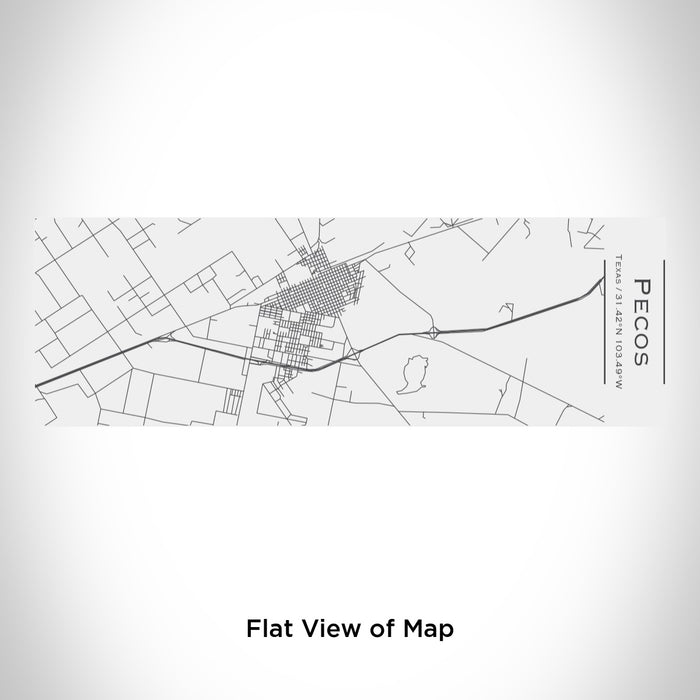 Rendered View of Pecos Texas Map Engraving on 10oz Stainless Steel Insulated Cup with Sliding Lid in White