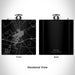 Rendered View of Pecos Texas Map Engraving on 6oz Stainless Steel Flask in Black