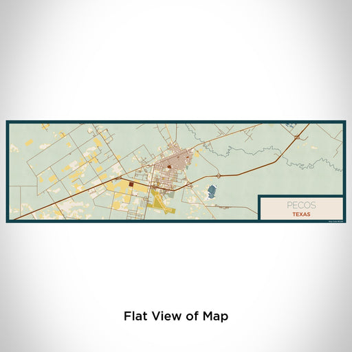 Flat View of Map Custom Pecos Texas Map Enamel Mug in Woodblock