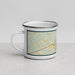 Left View Custom Pecos Texas Map Enamel Mug in Woodblock