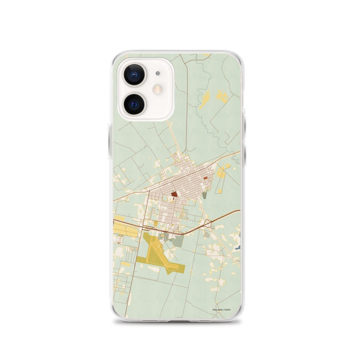 Custom Pecos Texas Map iPhone 12 Phone Case in Woodblock