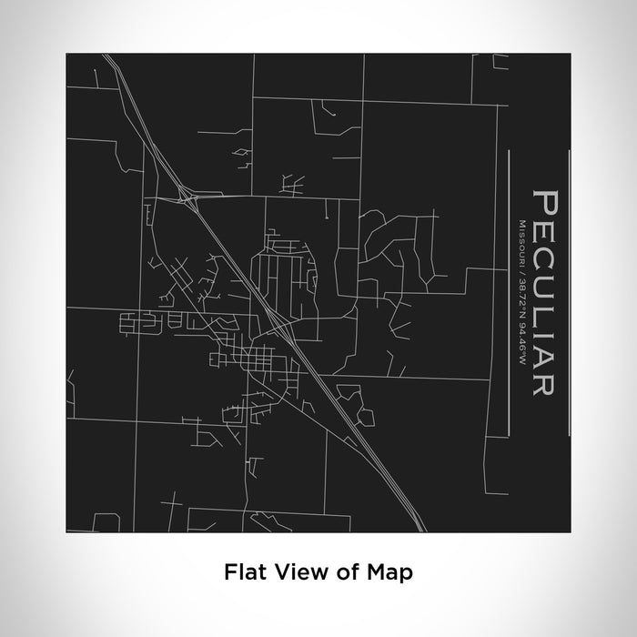 Rendered View of Peculiar Missouri Map Engraving on 17oz Stainless Steel Insulated Tumbler in Black