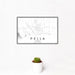 12x18 Pella Iowa Map Print Landscape Orientation in Classic Style With Small Cactus Plant in White Planter