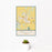 12x18 Pella Iowa Map Print Portrait Orientation in Woodblock Style With Small Cactus Plant in White Planter