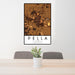 24x36 Pella Iowa Map Print Portrait Orientation in Ember Style Behind 2 Chairs Table and Potted Plant