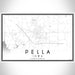 Pella Iowa Map Print Landscape Orientation in Classic Style With Shaded Background